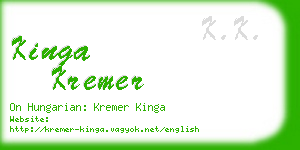 kinga kremer business card